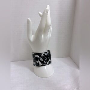 RARE Elaine Turner  Black and Silver Women's Cuff Bracelet